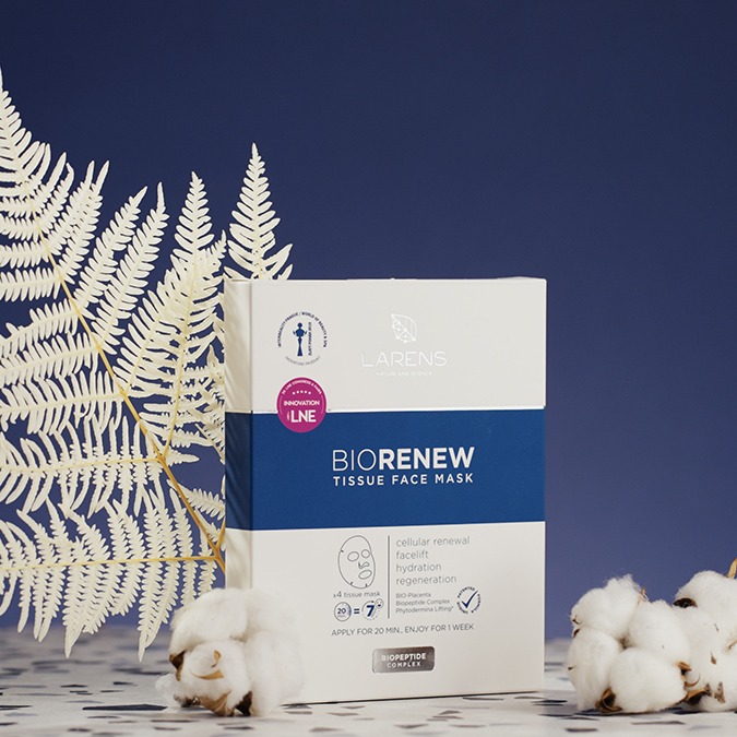 Larens BioRenew Tissue Face Mask — maska-kompres do twarzy z BIO-Placentą i Biopeptide Complex